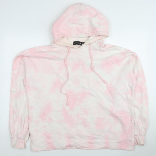 PrettyLittleThing Women's Pink Tie-Dye Pullover Hoodie Size 12