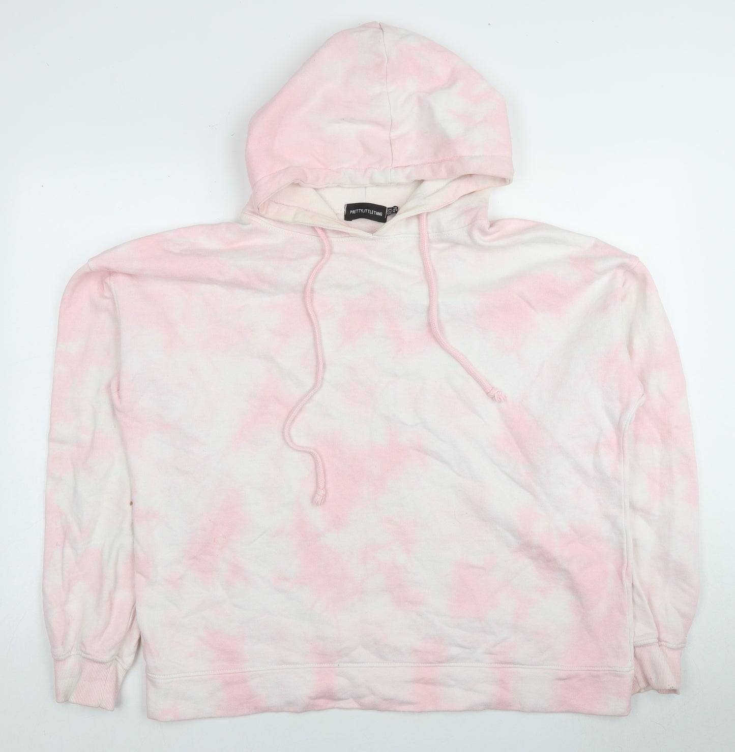 PrettyLittleThing Women's Pink Tie-Dye Pullover Hoodie Size 12