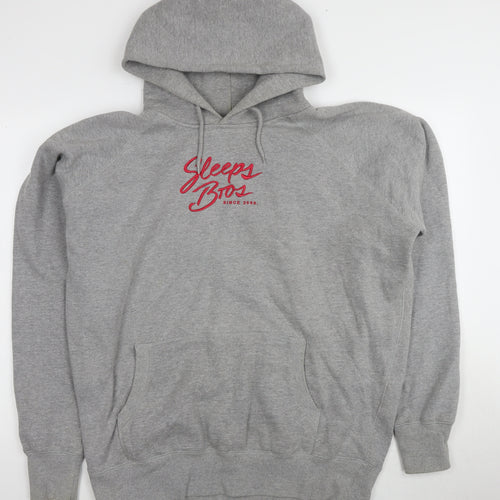 Sleeps Bros Men’s 7XL Grey Pullover Hoodie, Relaxed Fit