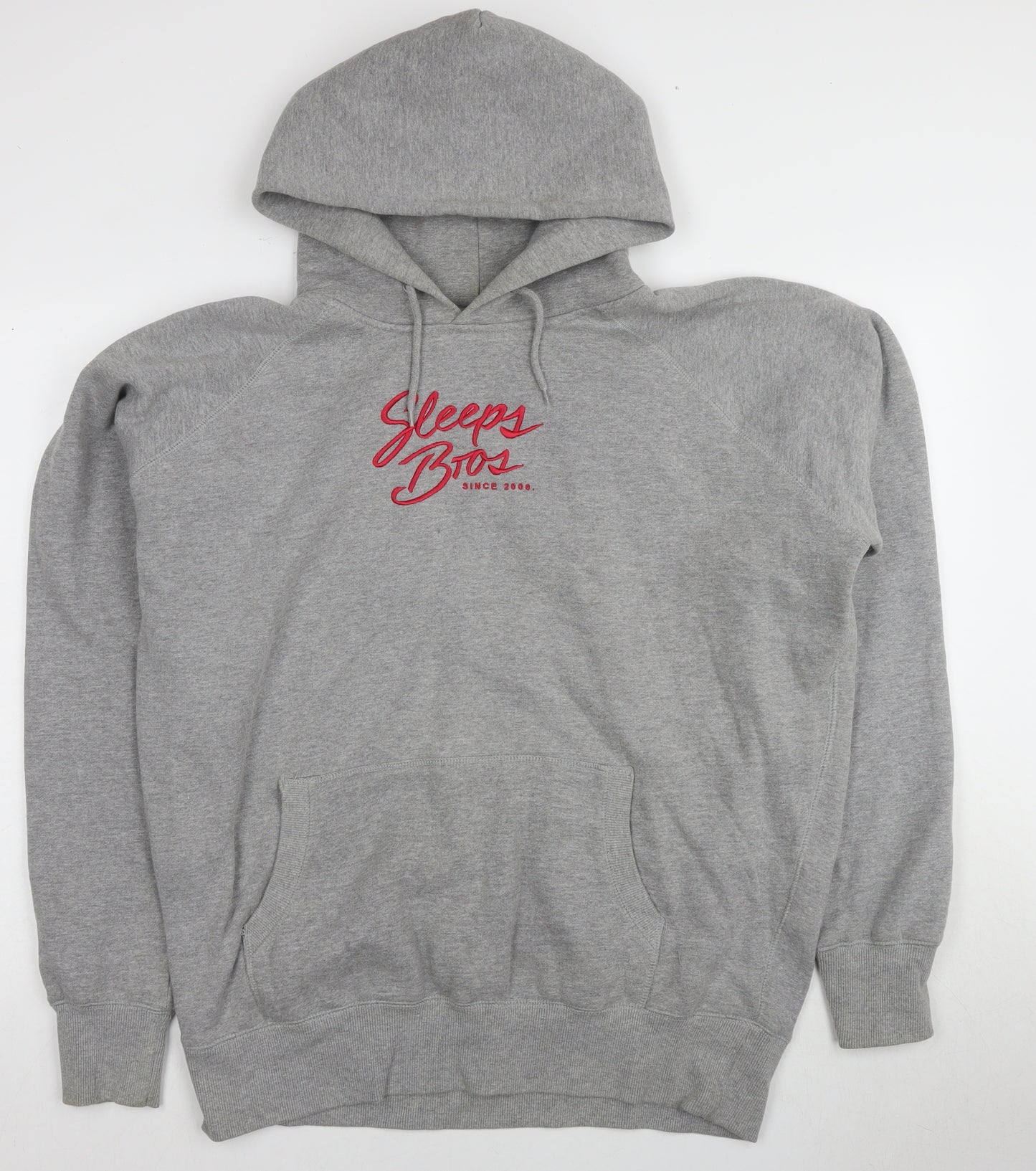 Sleeps Bros Men’s 7XL Grey Pullover Hoodie, Relaxed Fit