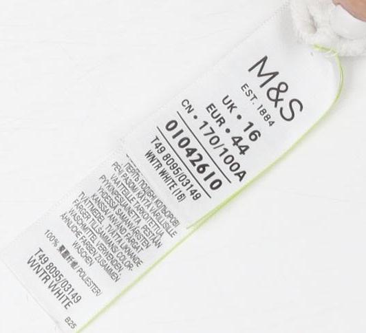 Marks and Spencer Women's White Fleece Jacket Size 16