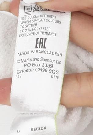 Marks and Spencer Women's White Fleece Jacket Size 16