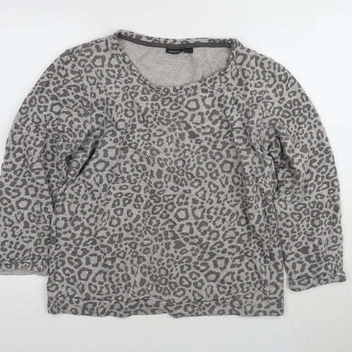 Esmara Women's Grey Animal Print Pullover Sweatshirt