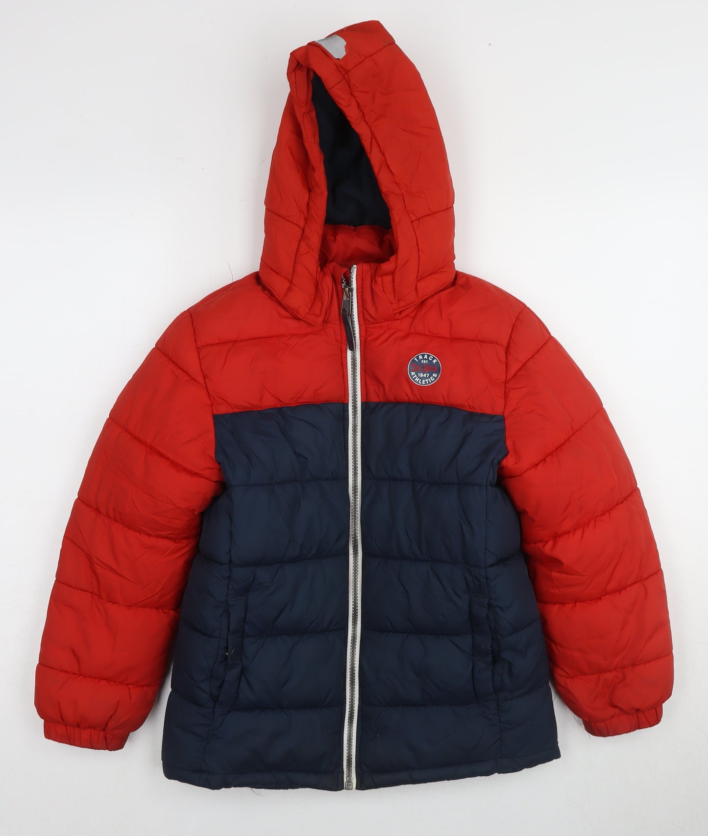H&M Boys Red and Blue Puffer Jacket 8-9 Years