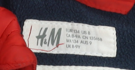 H&M Boys Red and Blue Puffer Jacket 8-9 Years