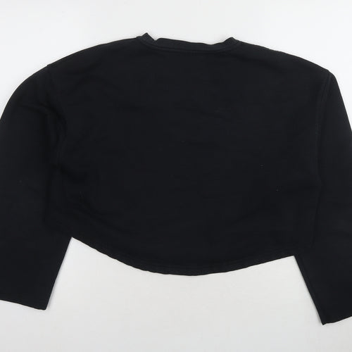 Zara Women's Black Crew Neck Pullover Sweatshirt Size 8