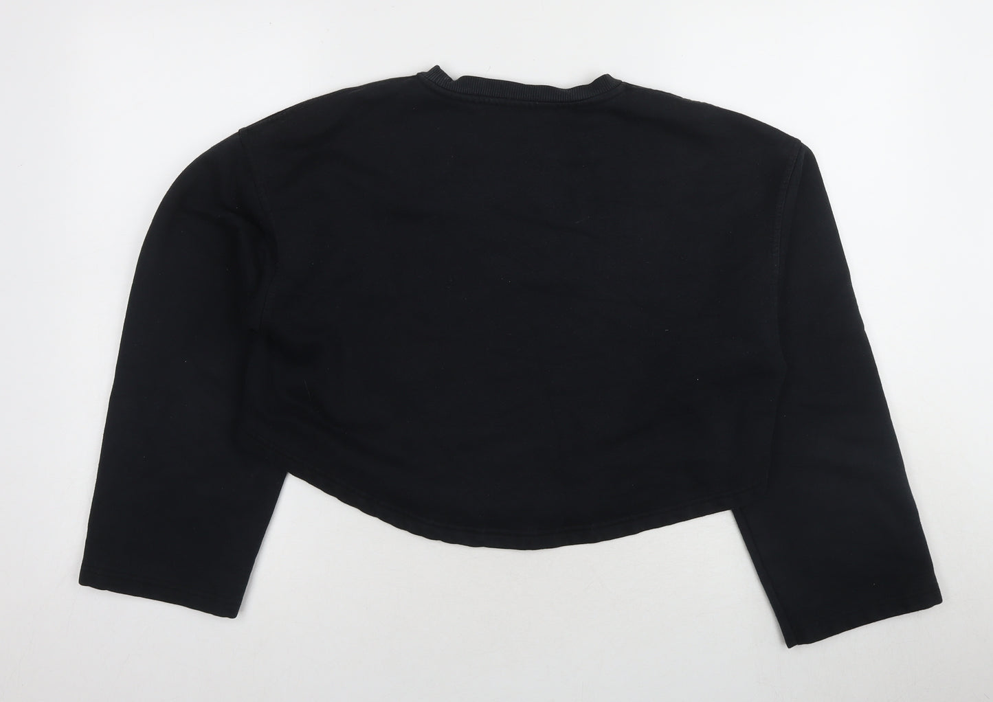 Zara Women's Black Crew Neck Pullover Sweatshirt Size 8