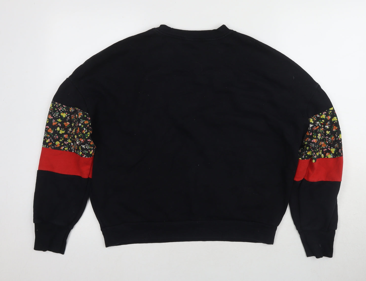 Zara Women's Black Floral Pullover Sweatshirt Size S