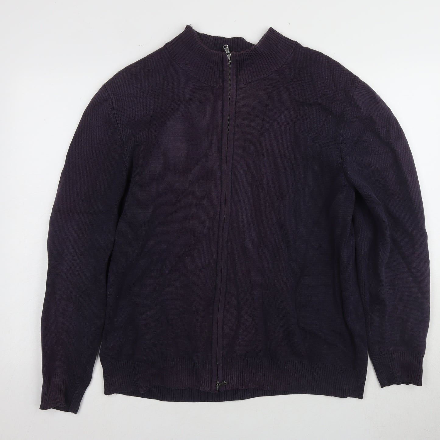 Lands' End Men’s Purple Full Zip Jumper L