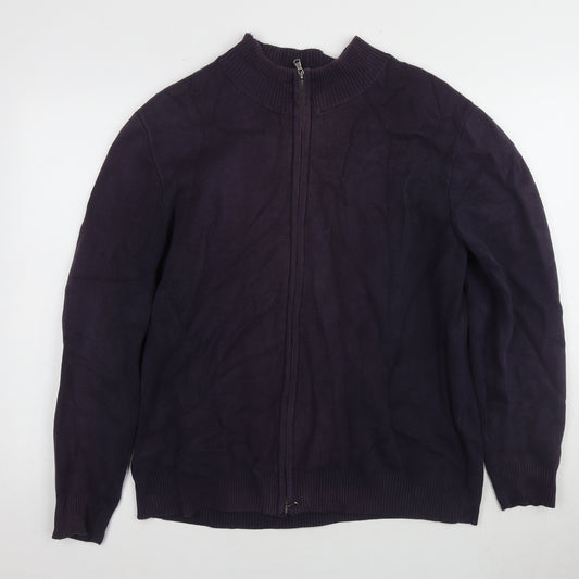 Lands' End Men’s Purple Full Zip Jumper L