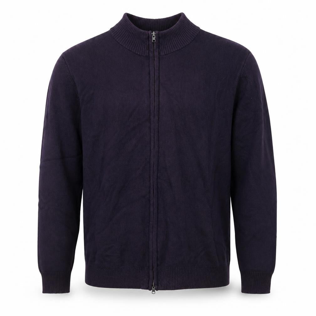Front view of Lands' End Men’s Purple Full Zip Jumper L