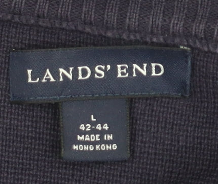 Lands' End Men’s Purple Full Zip Jumper L