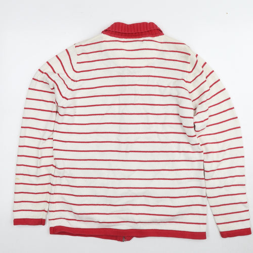 Tulchan Women's Red Striped Full Zip Jumper M