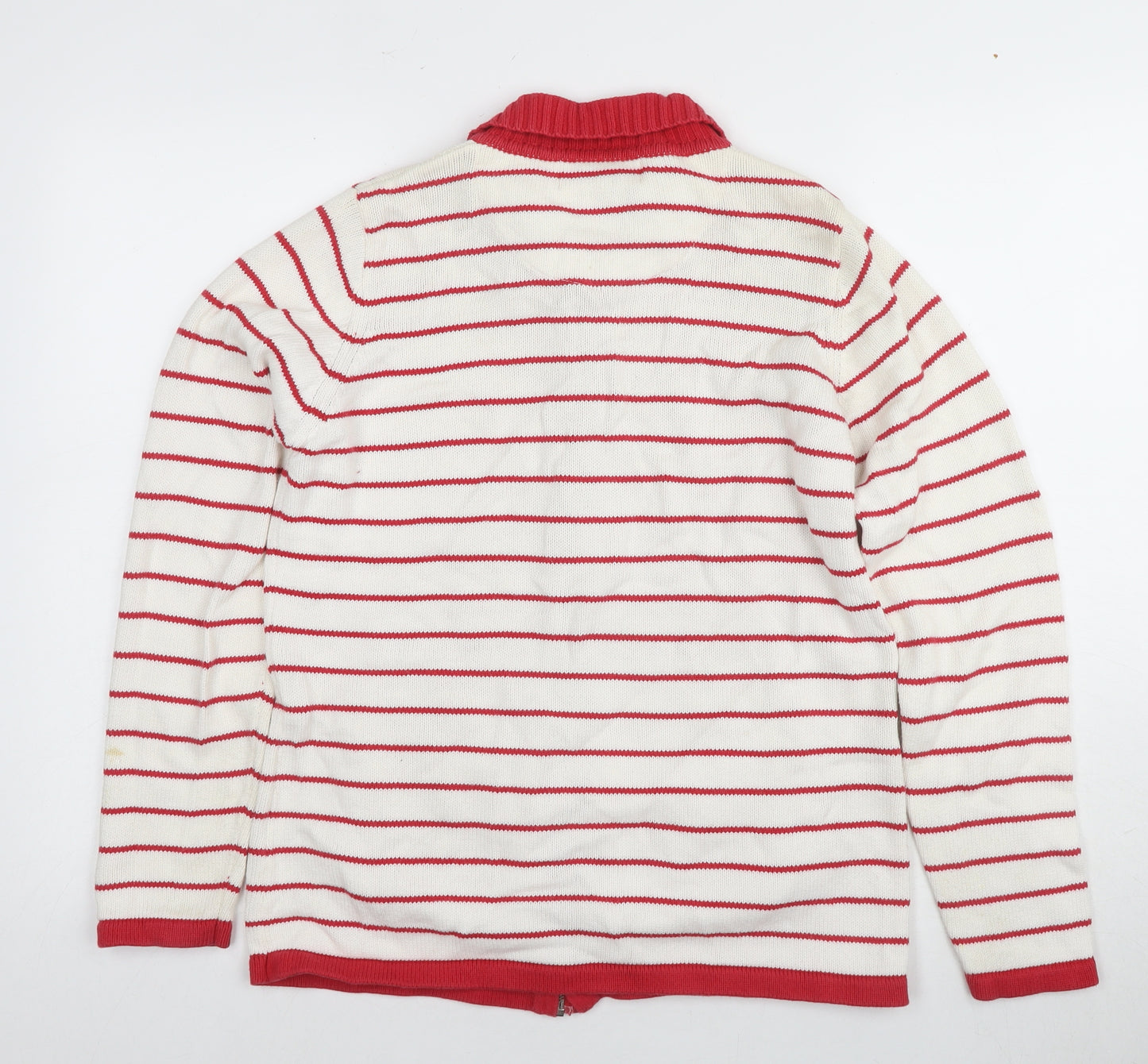 Tulchan Women's Red Striped Full Zip Jumper M