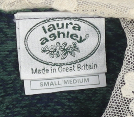 Laura Ashley Women's Green Collared Jumper S