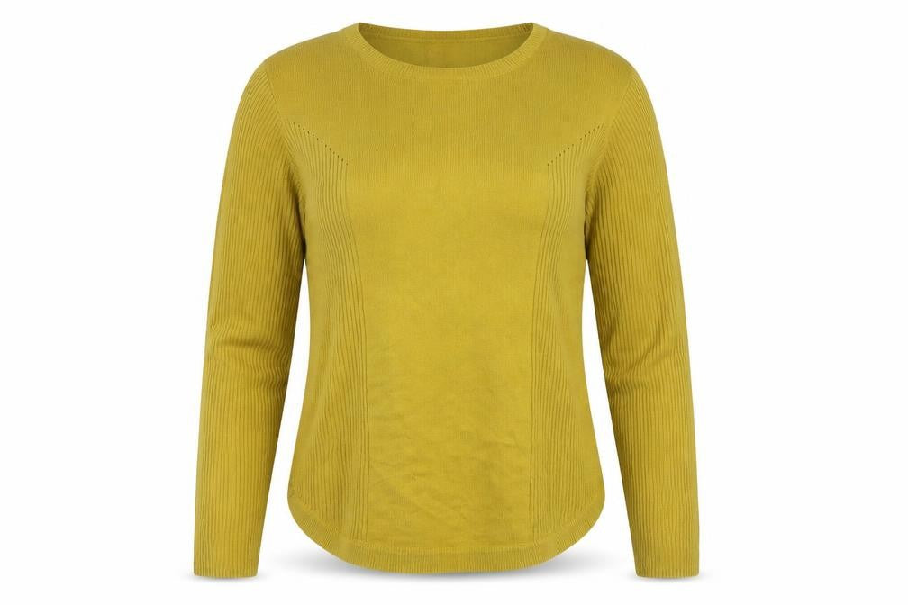 Front view of Ivie Women's Green Crew Neck jumper - S, Acrylic