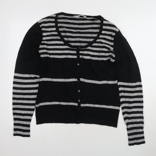 Debenhams Women's Black Striped Cardigan Size 18