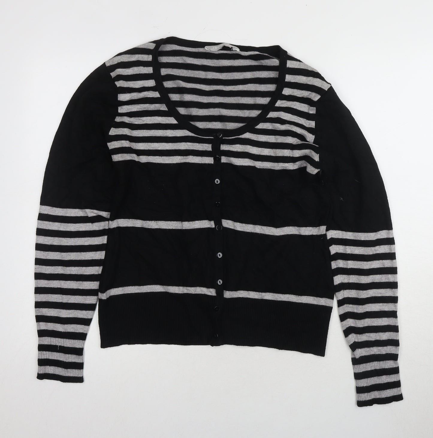 Debenhams Women's Black Striped Cardigan Size 18