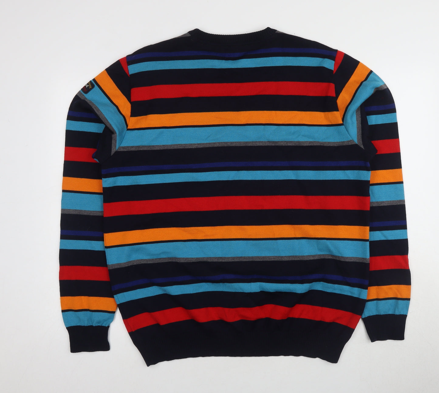 Paul & Shark Men's Multicoloured Striped Wool Pullover, Size 2XL