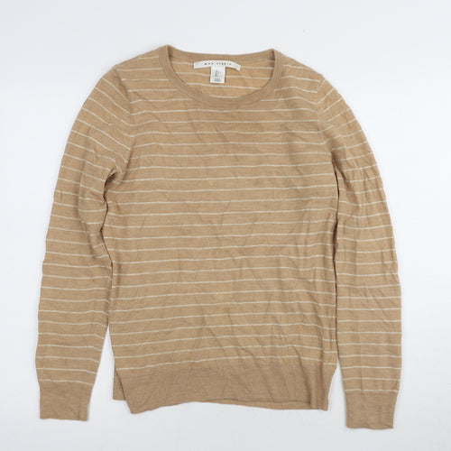 Max Studio Women's Beige Striped Pullover Jumper Size 14