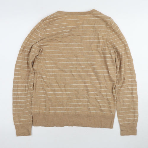 Max Studio Women's Beige Striped Pullover Jumper Size 14