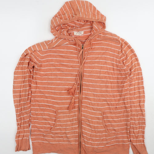 Fat Face Women’s Orange Hooded Cardigan Size 12