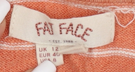 Fat Face Women’s Orange Hooded Cardigan Size 12