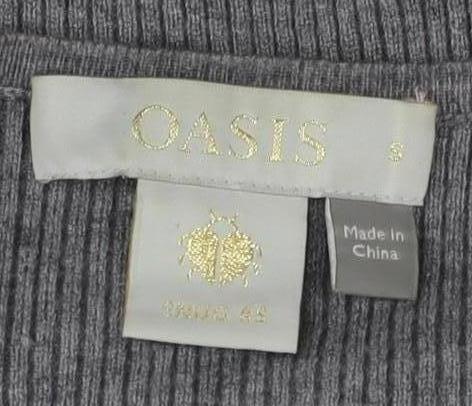 Oasis Women's Grey Wrap Knit Jumper, S