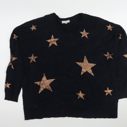 Red Herring Women's Black Star Jumper Size 10