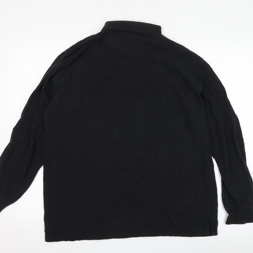 Cotton Traders Men's Black Long Sleeve Polo XL