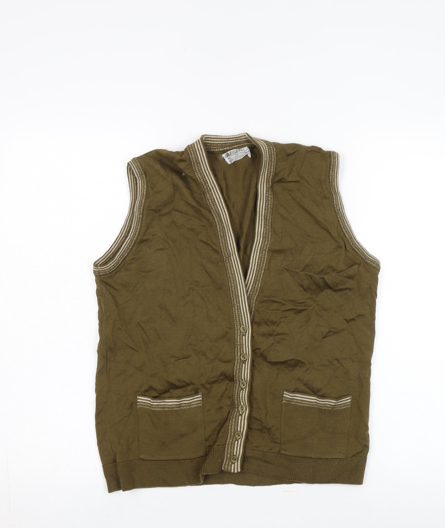 Jaeger Women's Green Wool Waistcoat, Size M, Vintage