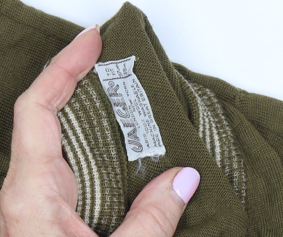 Jaeger Women's Green Wool Waistcoat, Size M, Vintage