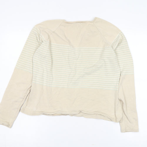 Cerruti 1881 Women's Beige Striped Cardigan Size 14