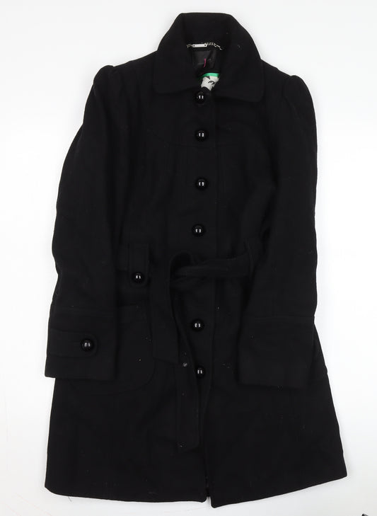 Jasper Conran Women's Black Long Wool Coat Size 10