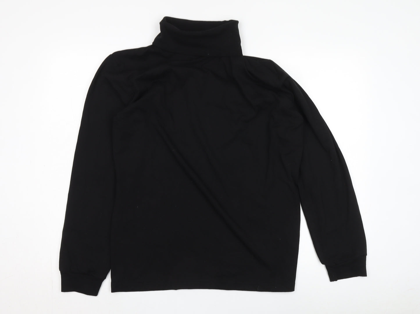 Crane Unisex Black Roll Neck Long Sleeve Jersey Top
