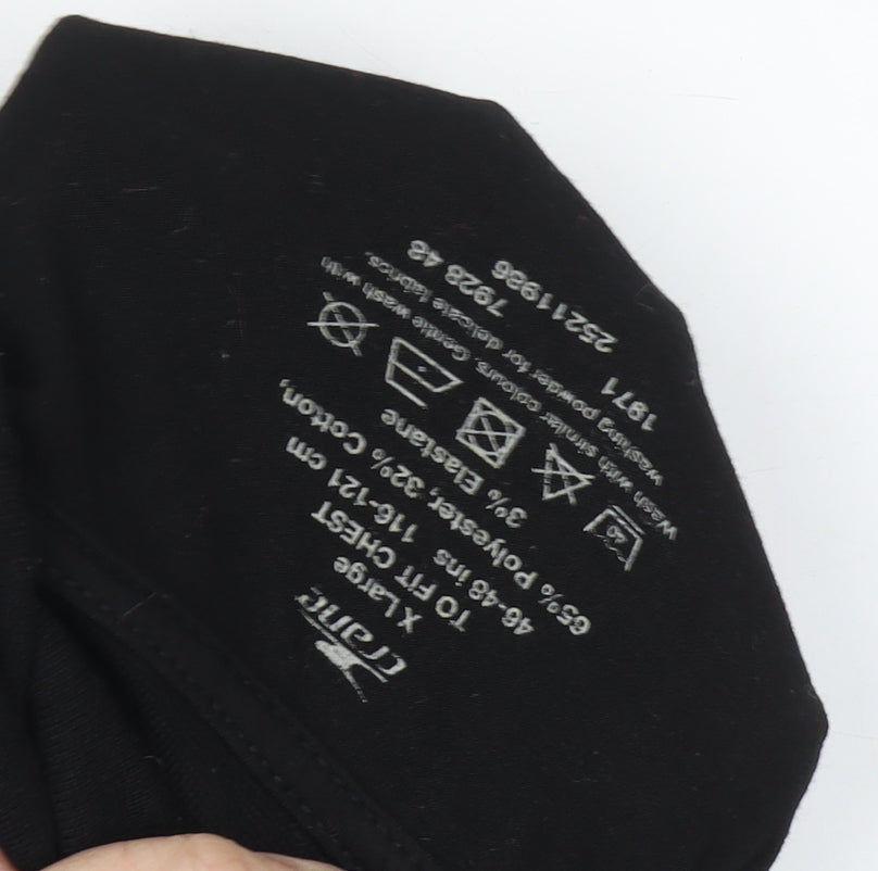 Crane Unisex Black Roll Neck Long Sleeve Jersey Top