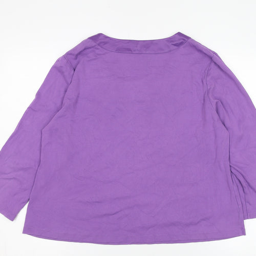 CC Women's Purple 3/4 Sleeve Scoop Neck Blouse Size XL