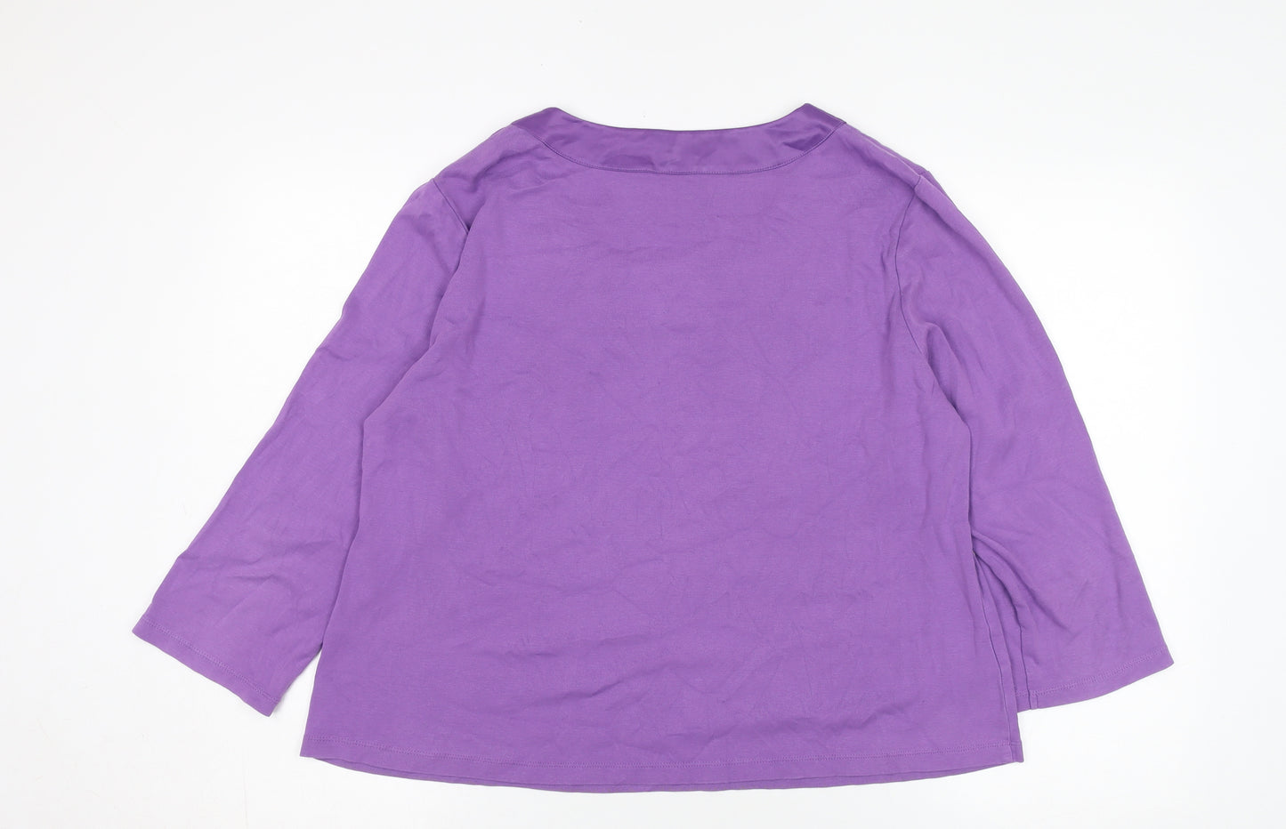 CC Women's Purple 3/4 Sleeve Scoop Neck Blouse Size XL