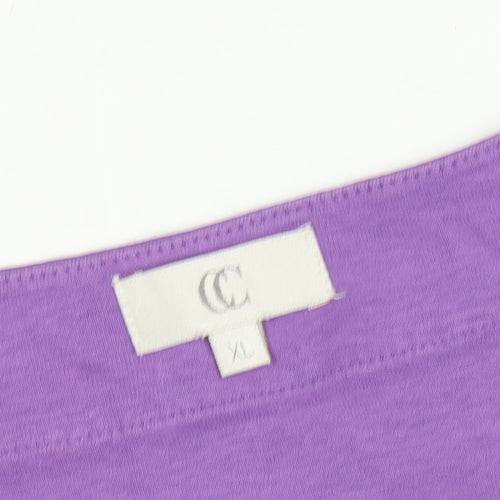 CC Women's Purple 3/4 Sleeve Scoop Neck Blouse Size XL