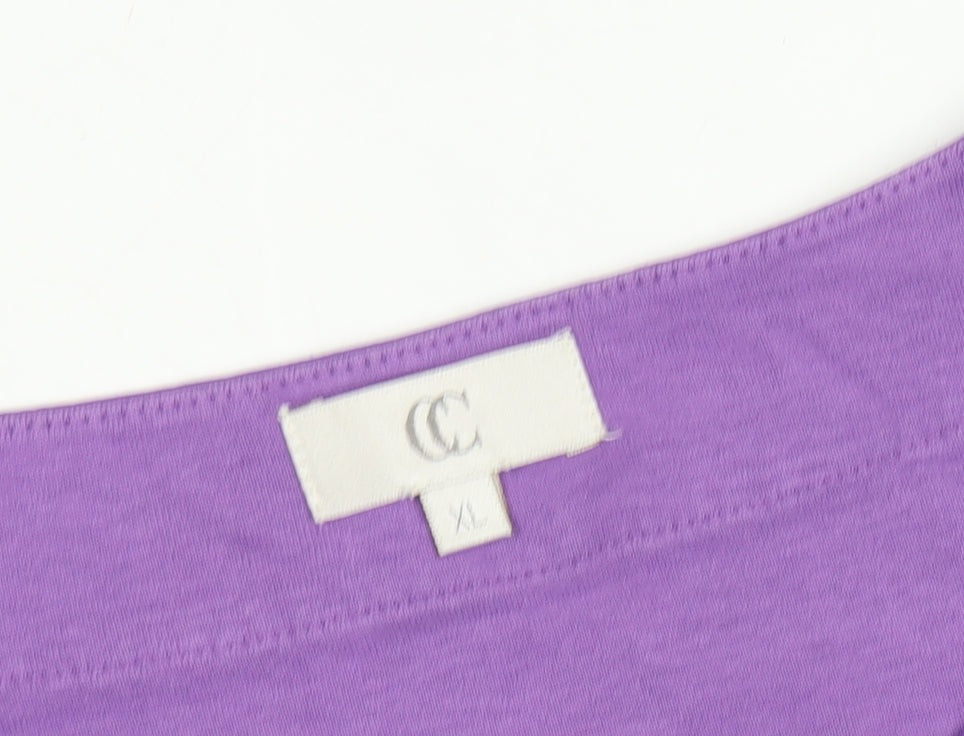 CC Women's Purple 3/4 Sleeve Scoop Neck Blouse Size XL