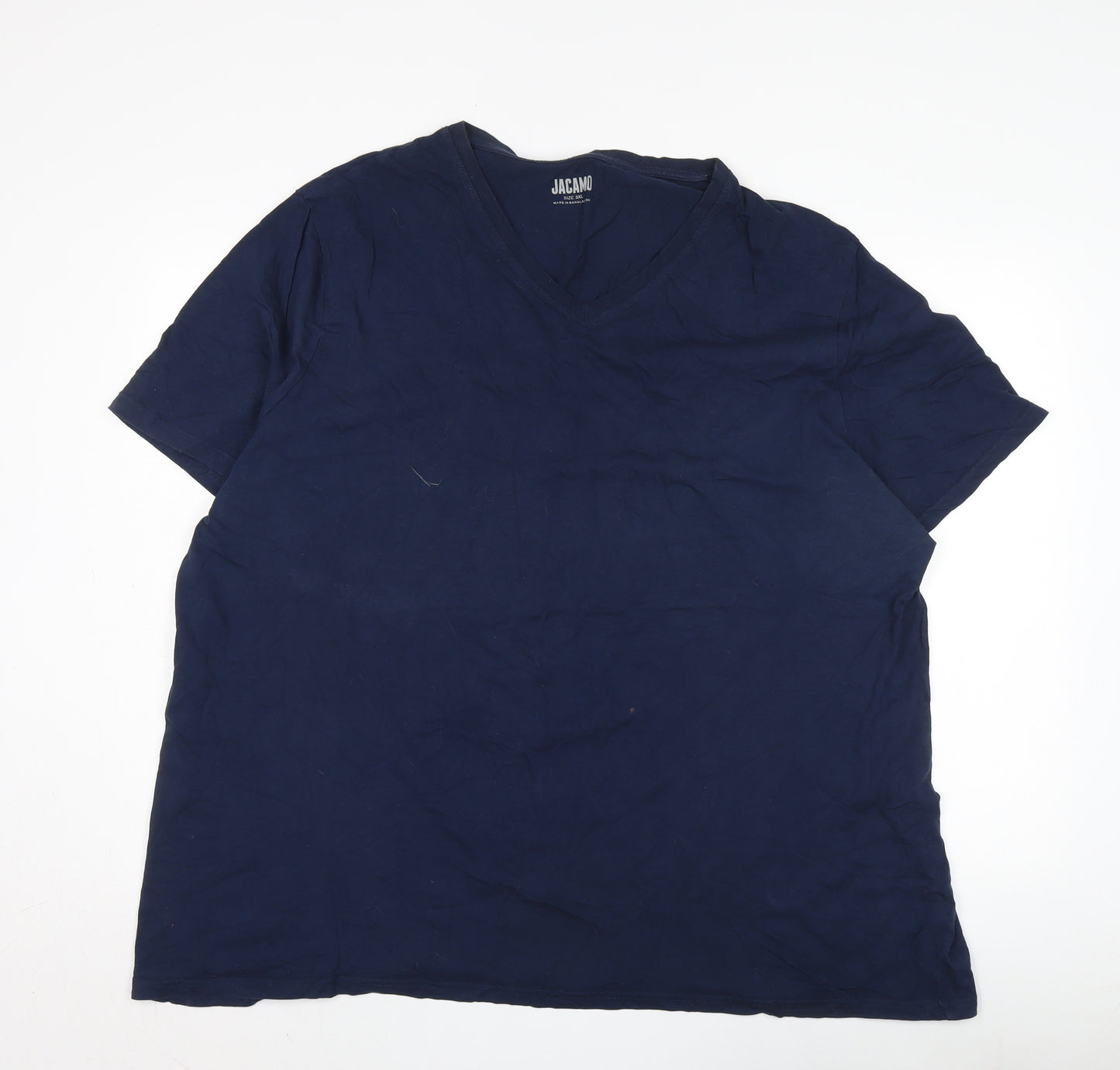 Jacamo Men's Blue 3XL V-Neck T-Shirt, Short Sleeve Cotton
