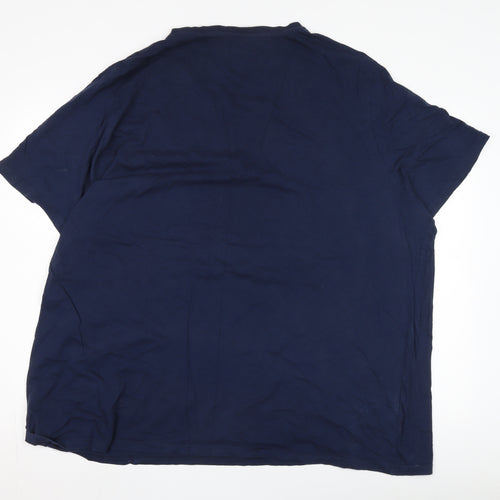 Jacamo Men's Blue 3XL V-Neck T-Shirt, Short Sleeve Cotton