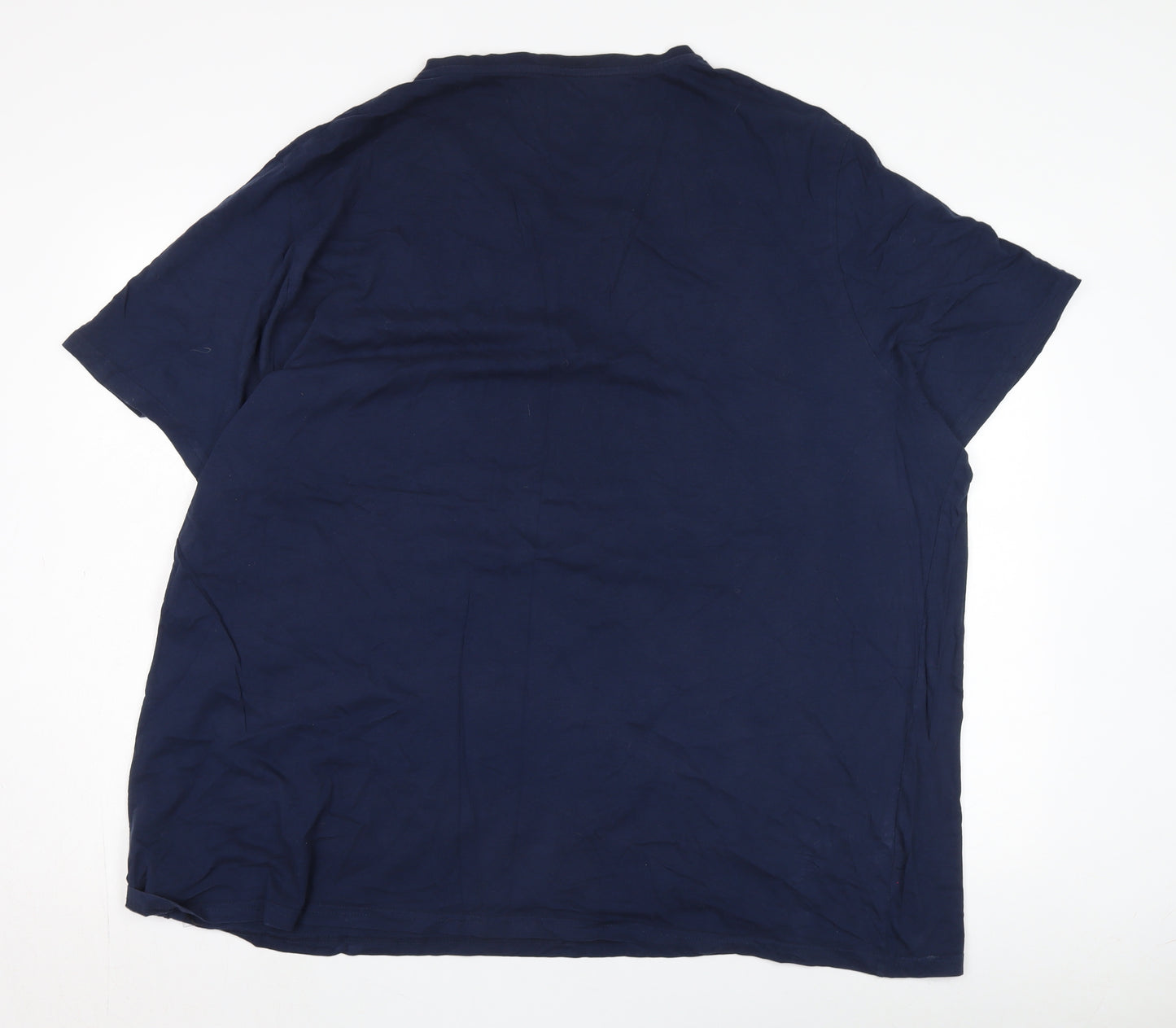 Jacamo Men's Blue 3XL V-Neck T-Shirt, Short Sleeve Cotton