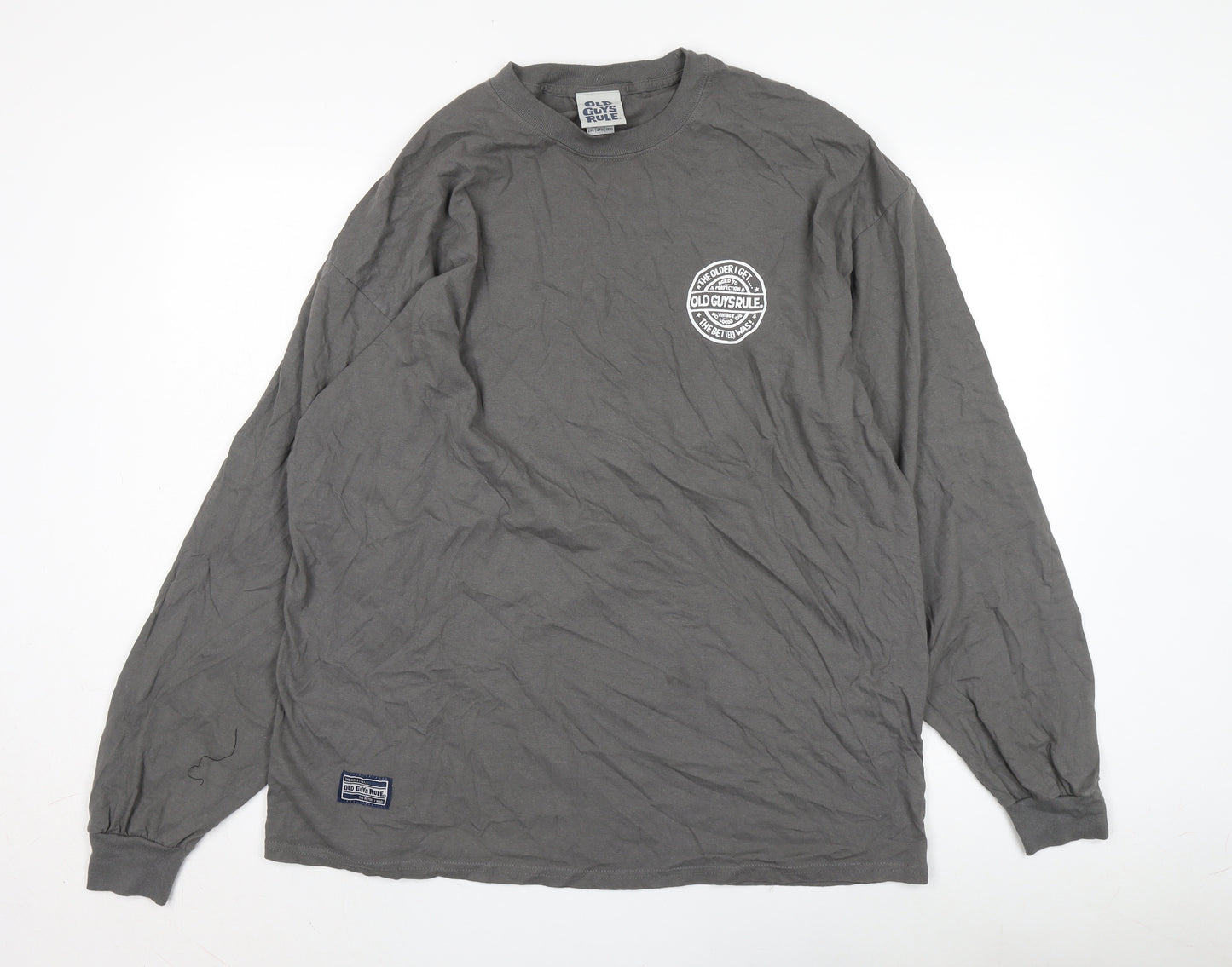 Old Guys Rule Men's Grey Long Sleeve T-Shirt 2XL