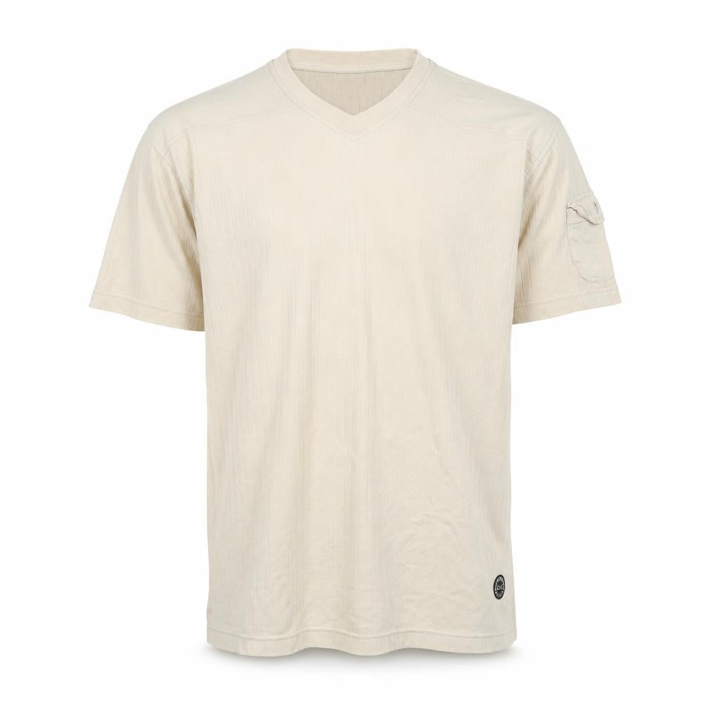 Disciple Men's Beige V-Neck Short Sleeve T-Shirt L