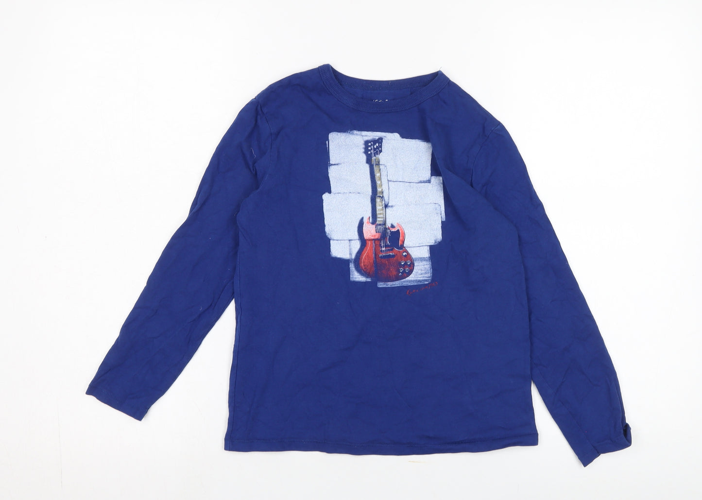 GapKids Boys Blue Graphic Long Sleeve T-Shirt, Size 6-7