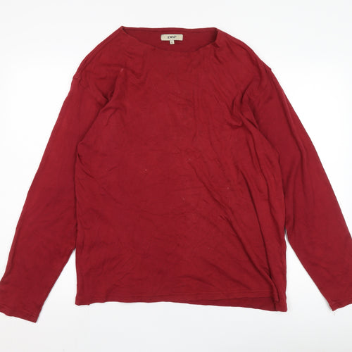 EWM Men's Red Long Sleeve Cotton T-Shirt - Size L