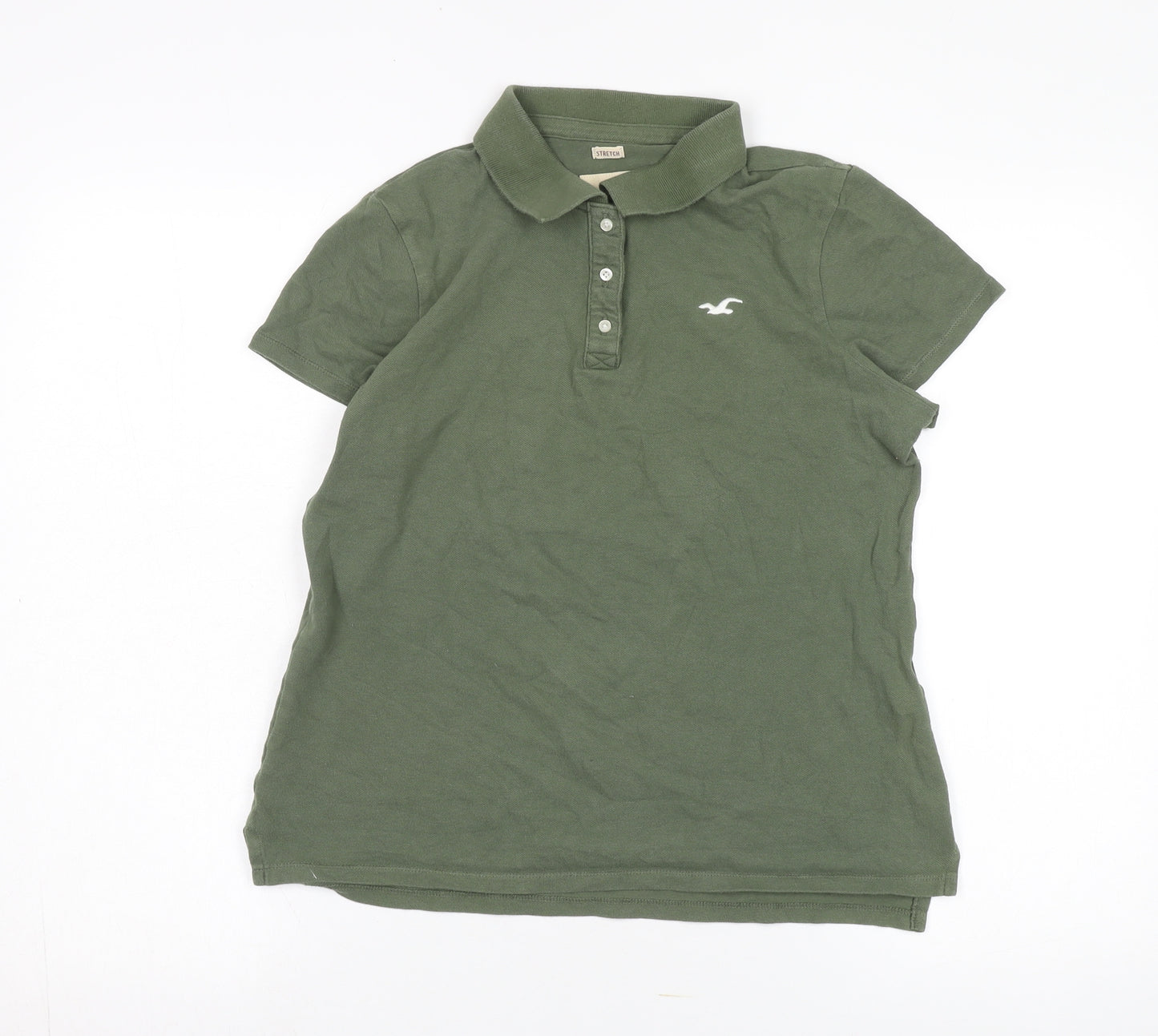 Hollister Women’s Green Polo, Size L, Cotton