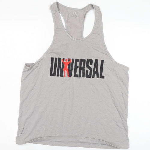 Universal Men's Grey Sleeveless T-Shirt, XL, Cotton