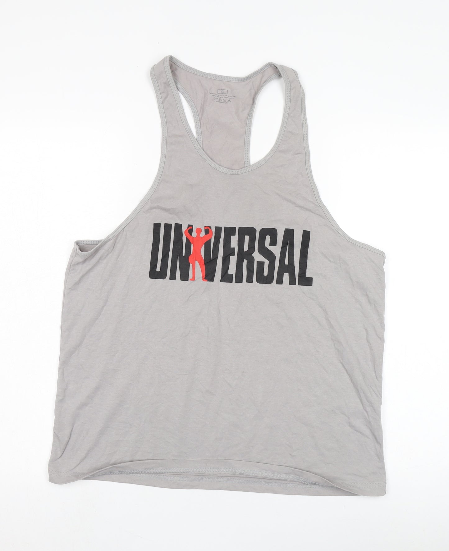 Universal Men's Grey Sleeveless T-Shirt, XL, Cotton